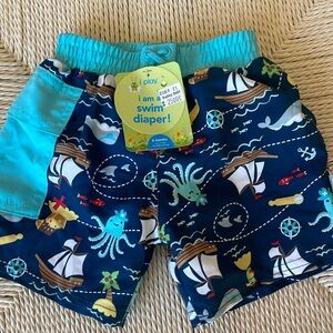 Baby Swim Diaper Boardshorts by I Play Pirate sea-life print size 6 months